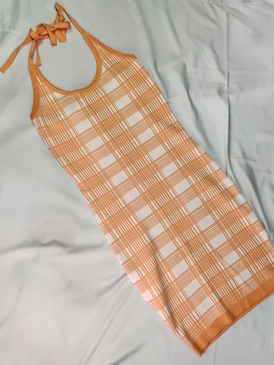 Princess Polly Orange-white Mini Halter - Picture 2 of 4